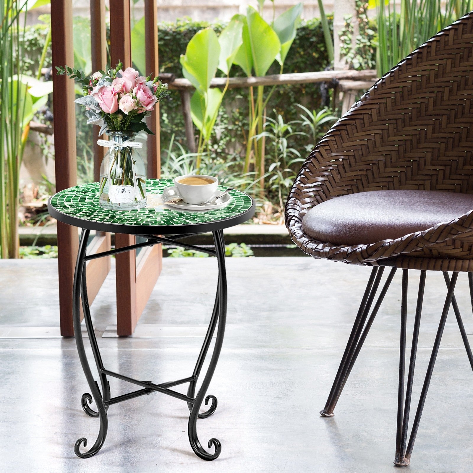 Outdoor Side Table, Mosaic Patio Table