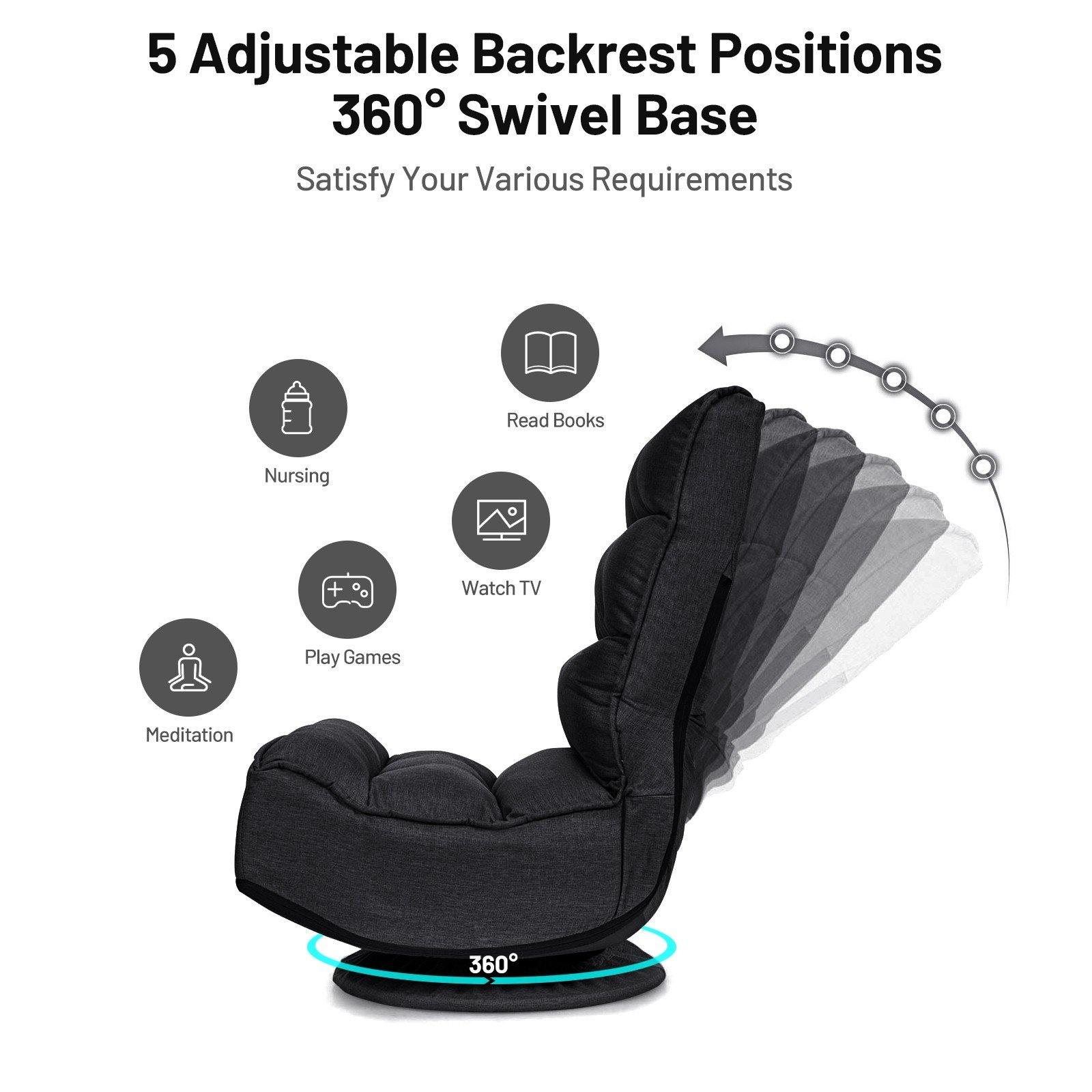 360 Degree Swivel Floor Chair, Lazy Sofa Lounge Chair - Giantexus