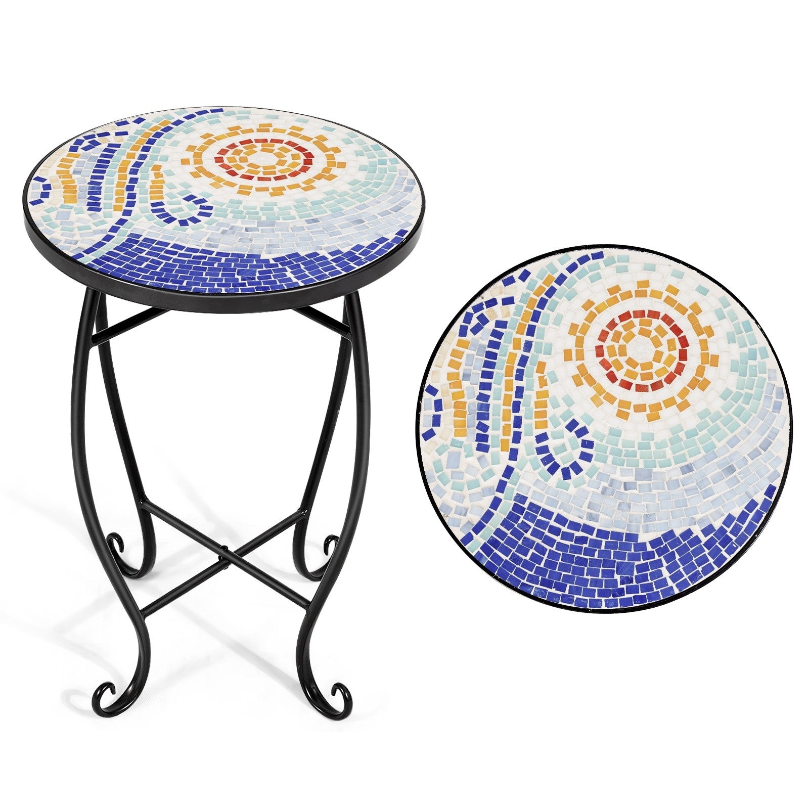 Outdoor Side Table, Mosaic Patio Table