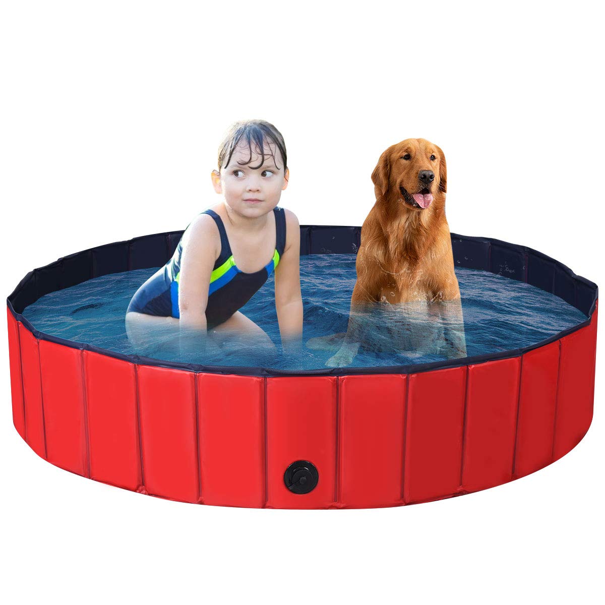 Giantex Foldable Pet Swimming Pool Dog Bath Pool with Anti-Slip Bottom