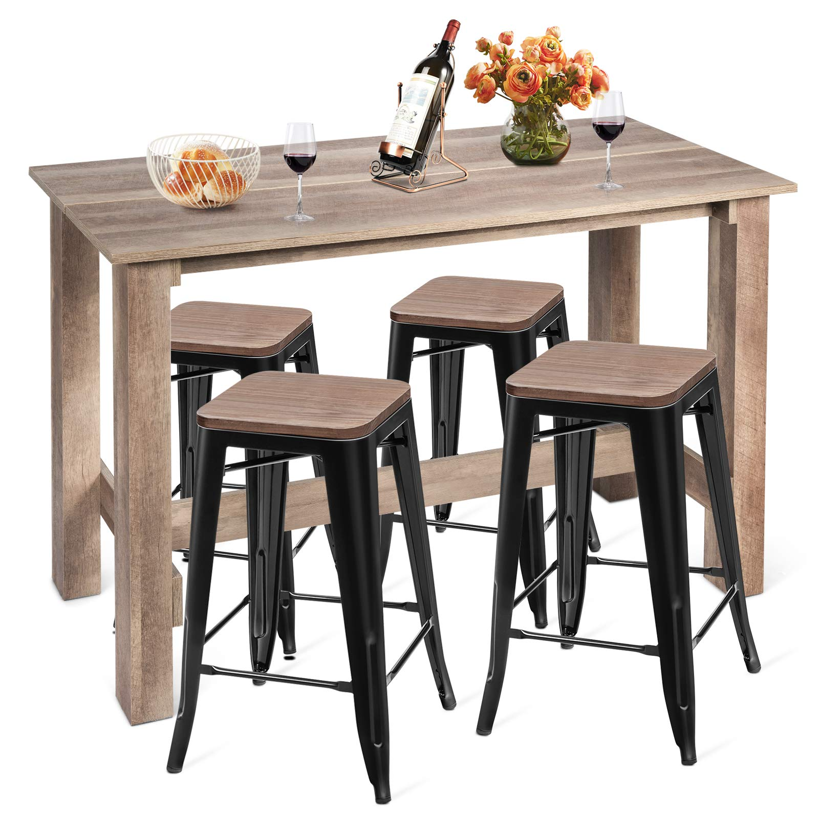 Giantex 5 Pcs Counter Height Dining Table Set