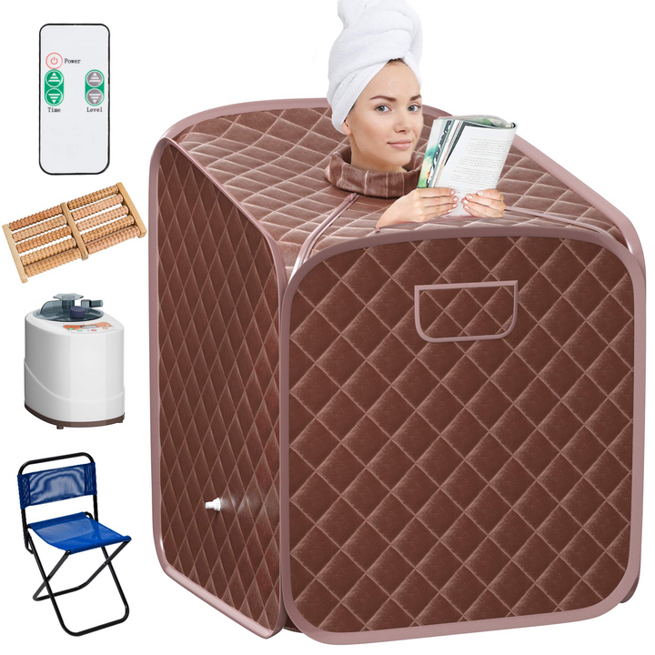 Giantex Portable Steam Sauna Spa 2L Folding Private Sauna Tent W/Chair Foot