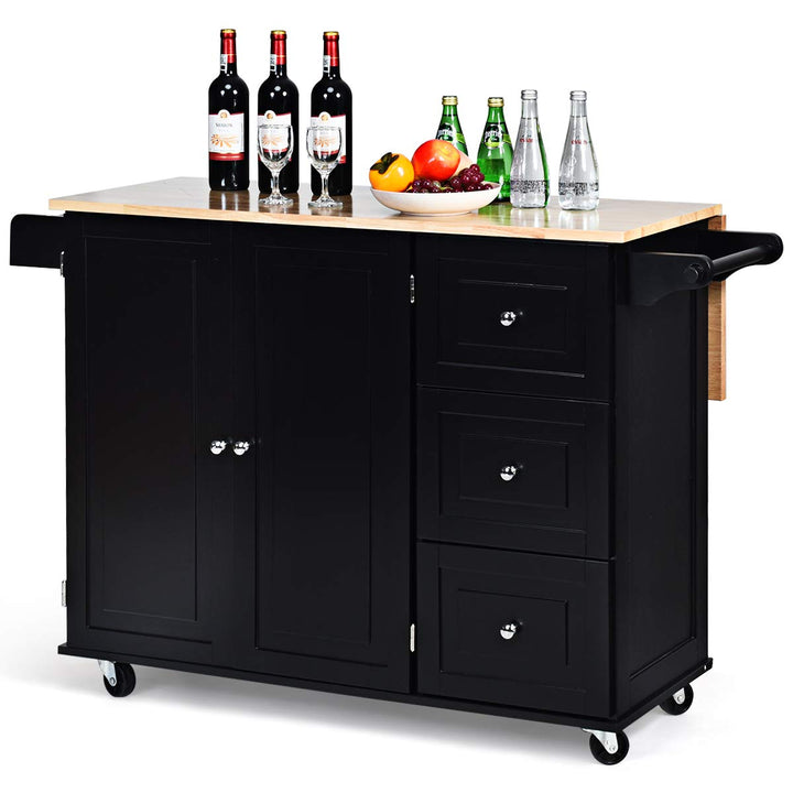 Giantex Kitchen Island Cart with Drop-Leaf Tabletop