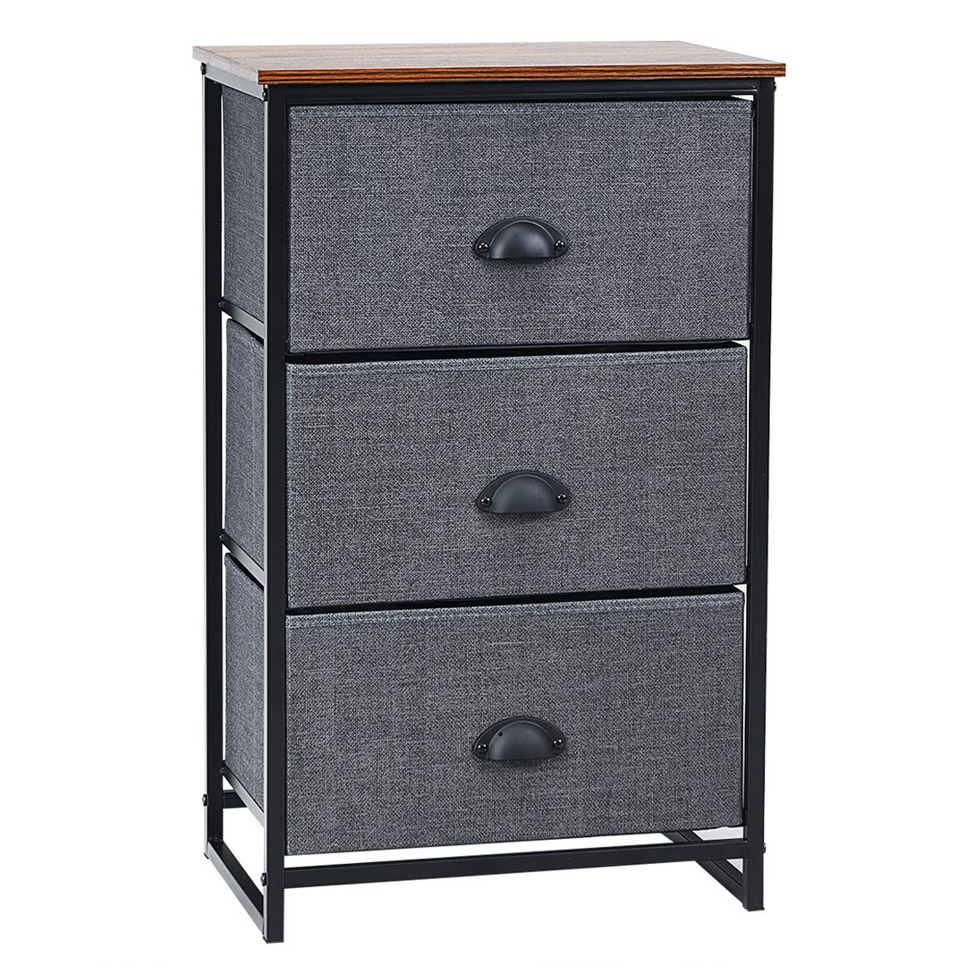 Giantex Dresser Storage Tower Nightstand W/Fabric Drawers