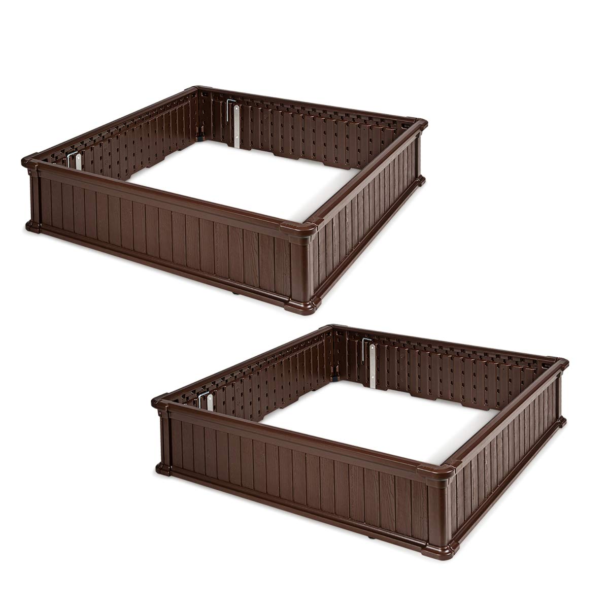 Planter for Flower Vegetables (48.5''Lx48.5''Wx12''H, Brown)