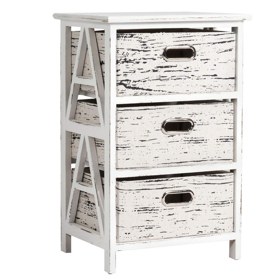 Giantex Storage Drawer Units W/ 3 Fabrics Storage Drawers and Wood Frame (1)