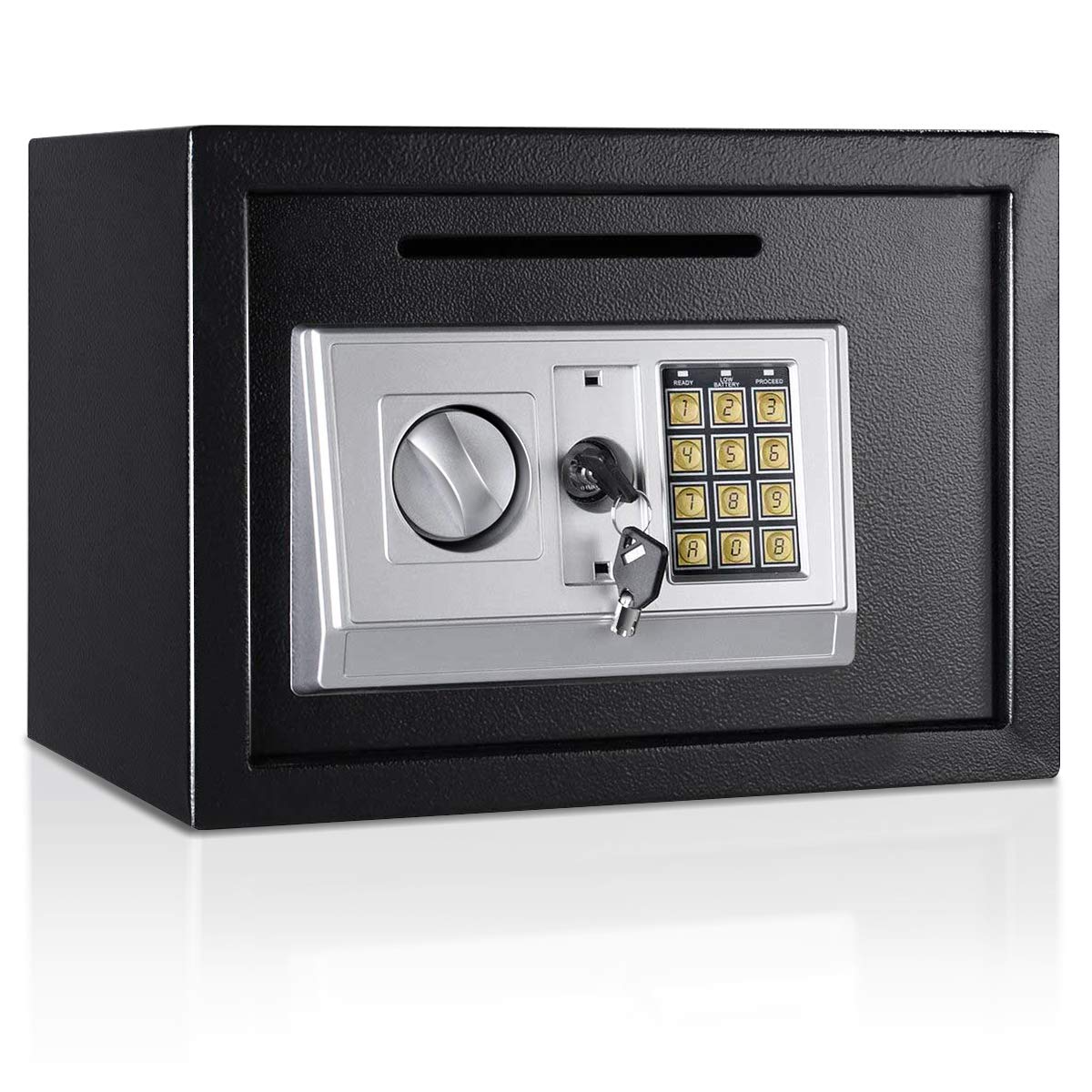 Giantex 14" Digital Depository Drop Gun Jewelry Home Hotel Lock Cash Safe Box (Black)