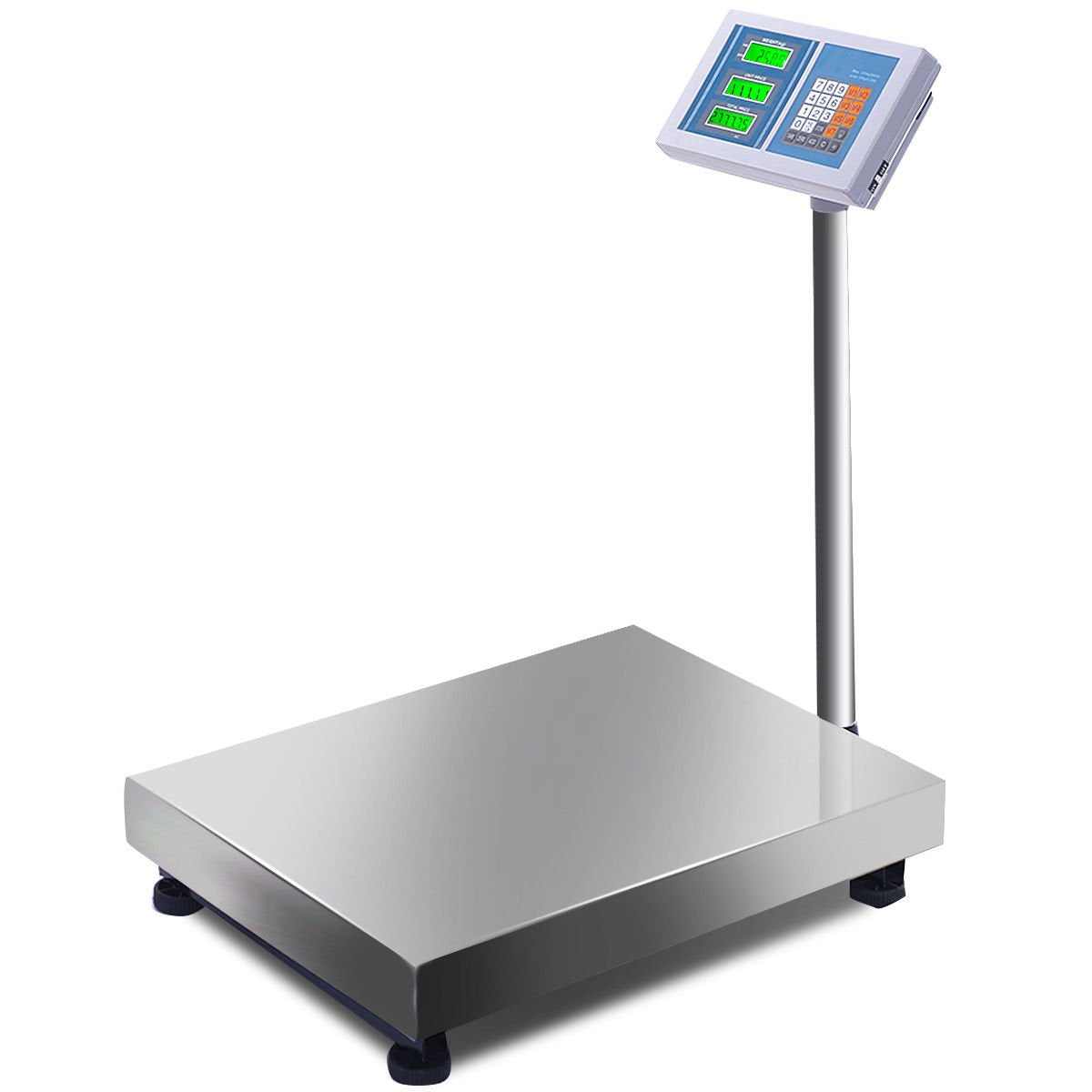 Giantex 660lbs Weight Computing Digital Scale Floor Platform Scale Postal Scale Accurate Shipping Mailing LB/KG Price Calculator, Silver - Giantexus