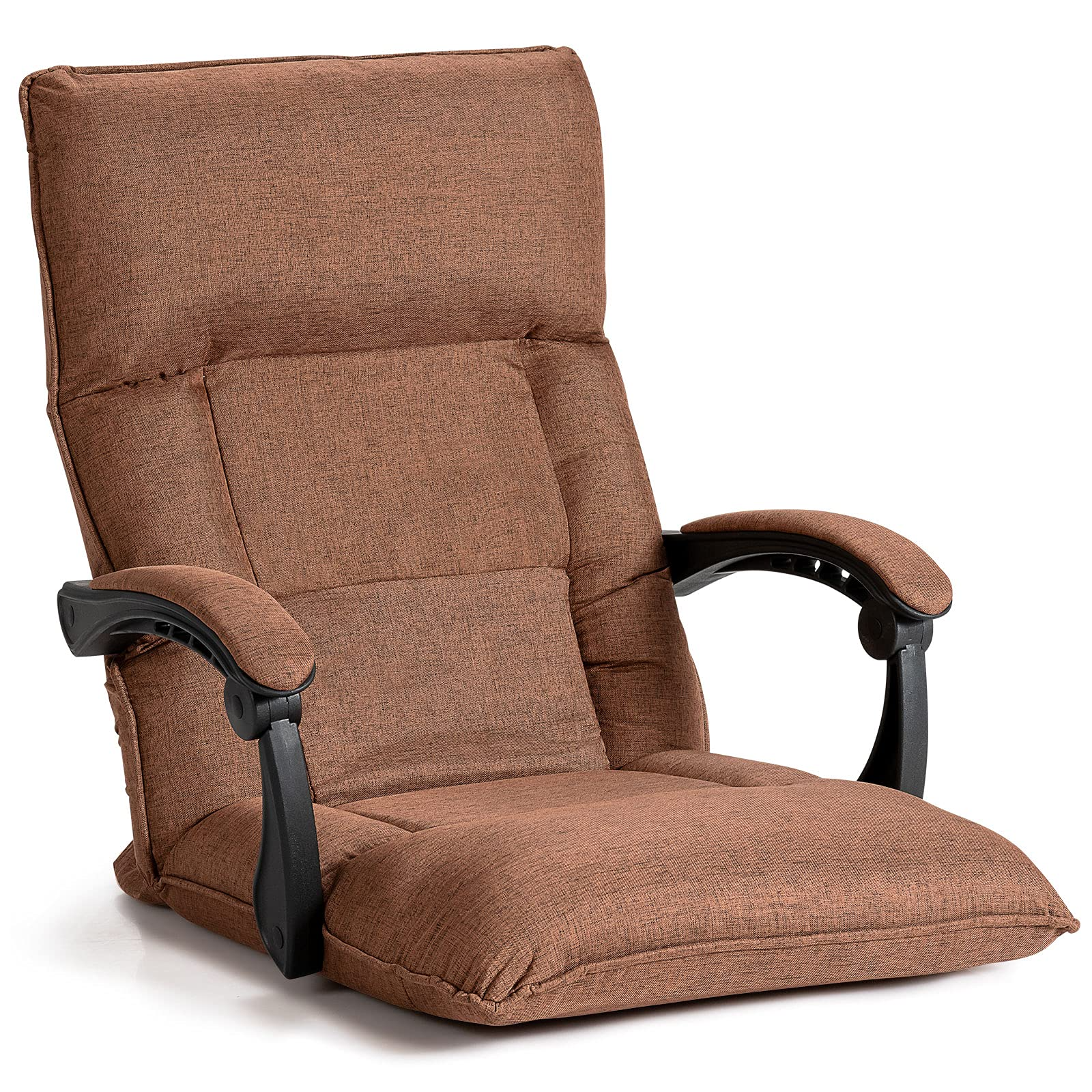Giantex Adjustable Floor Chair Lazy Sofa Chair 14-Position Adjusting Backrest Headrest Waist Pillow