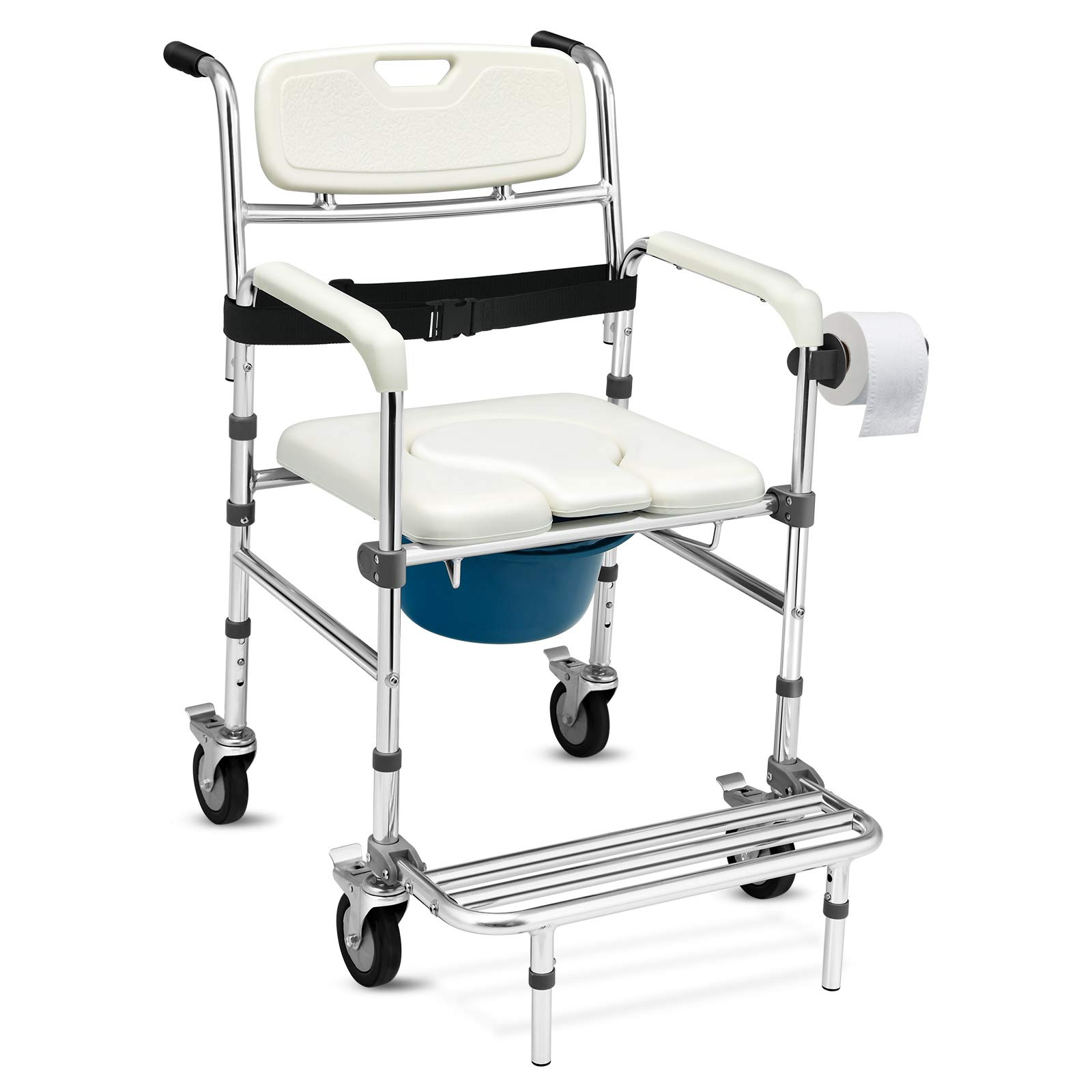Giantex 3 in 1 Lightweight Shower Commode Wheelchair