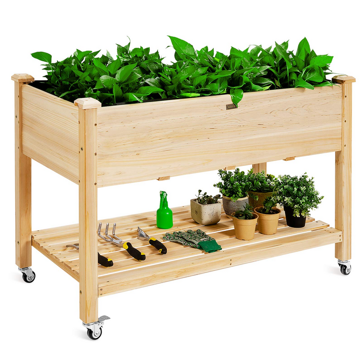 Raised Garden Bed on Wheels, 47.5" L X 23.5" W X 33" H