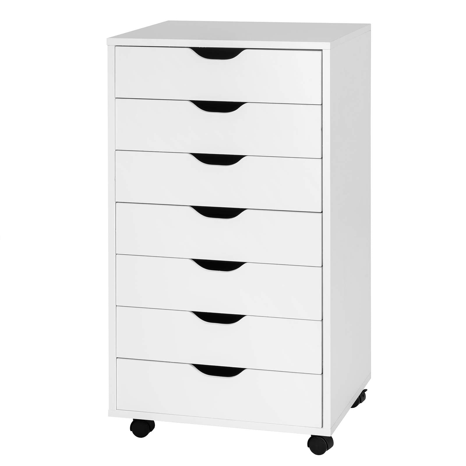 Giantex Drawers Cabinet Mobile Lateral Filing Organizer with 7 Drawers and Wheels Mobile Side Cabinet Chest