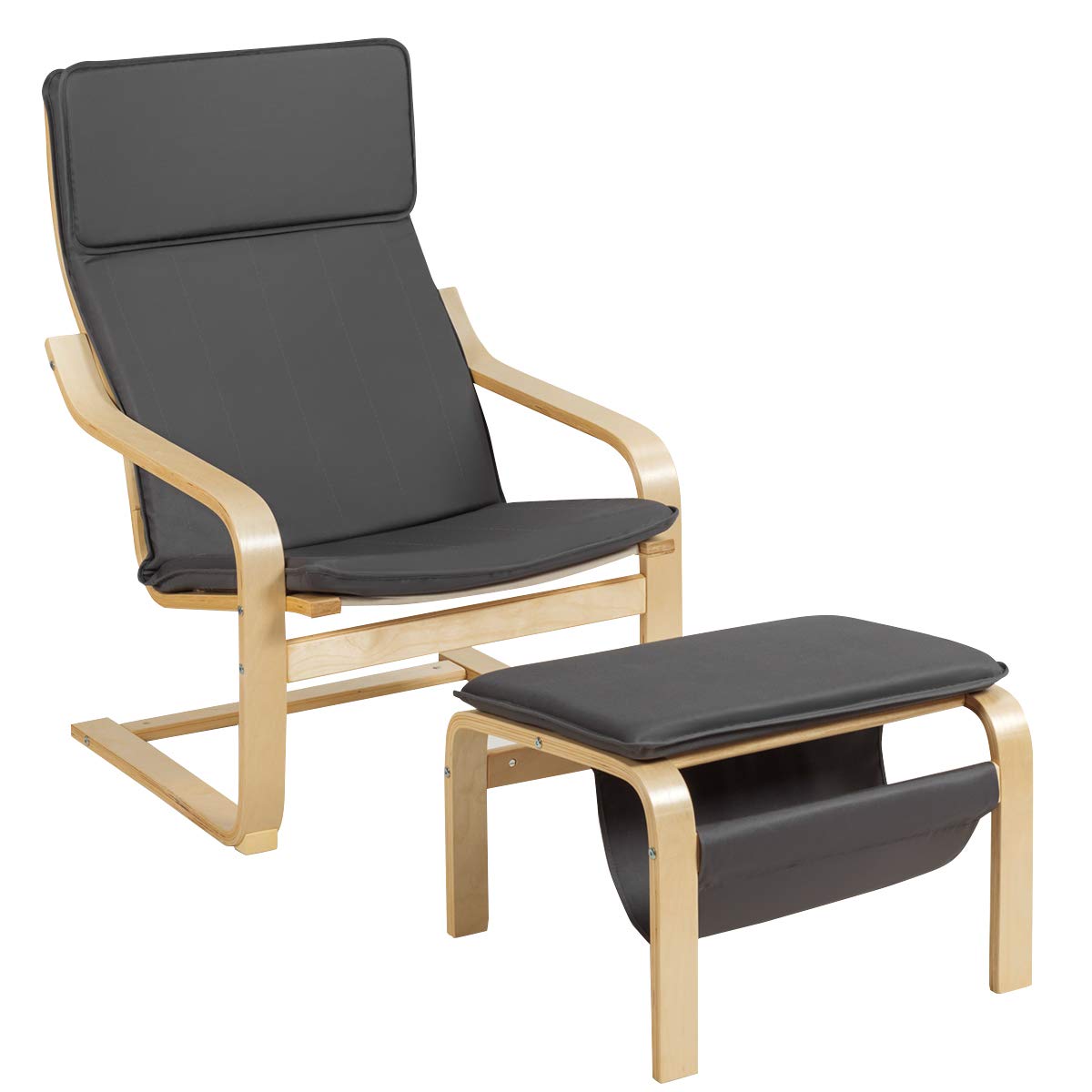 Giantex Armchair and Footstool Set