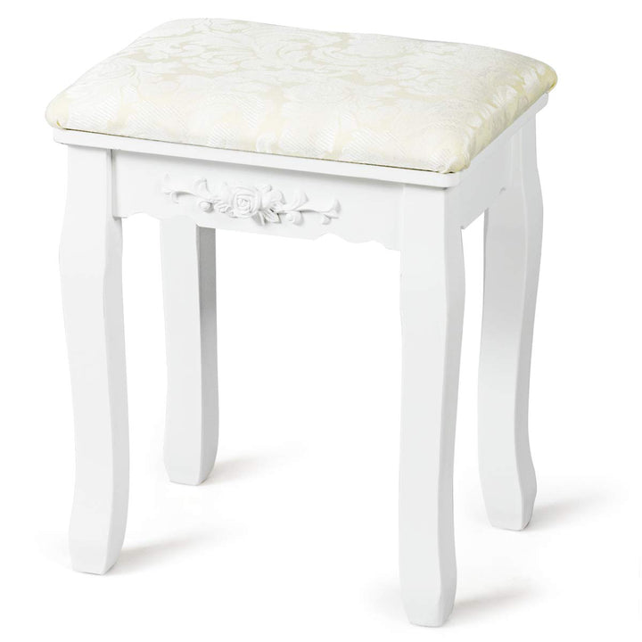 Giantex Vanity Stool Makeup Bench Dressing Stools Retro Wave Foot Floor Pad