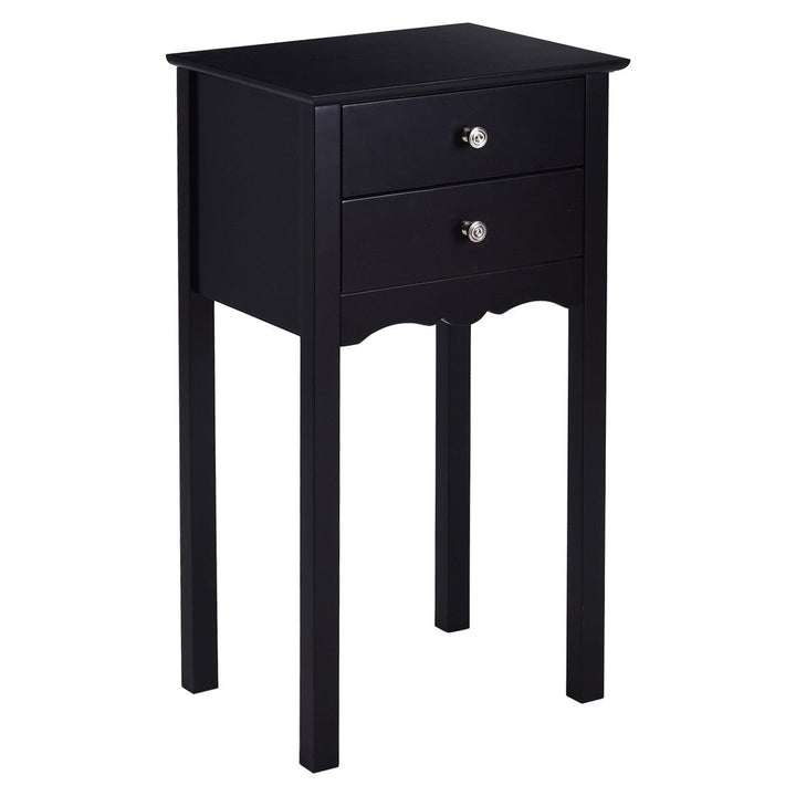 Giantex End Table w/ 2 Drawers Side Table Nightstand Multi-Purpose Accent Table Living Room Bedroom Home Furniture