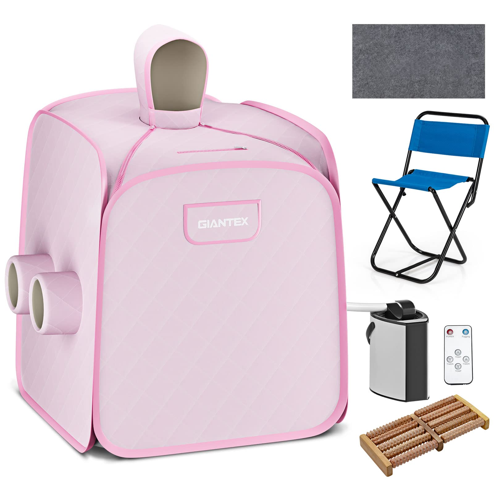 Giantex Portable Folding Sauna, 1 or 2 Person Steam Spa with Remote Control