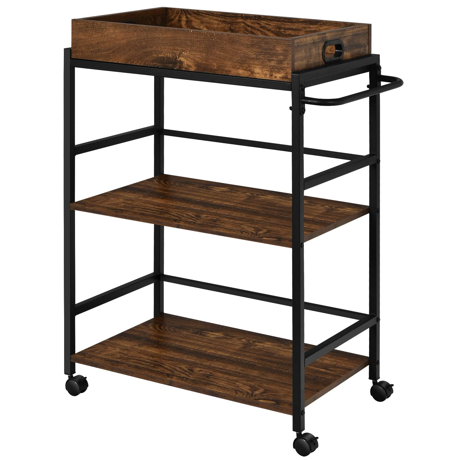 Giantex Kitchen Island Cart, Industrial Bar Cart on Wheels