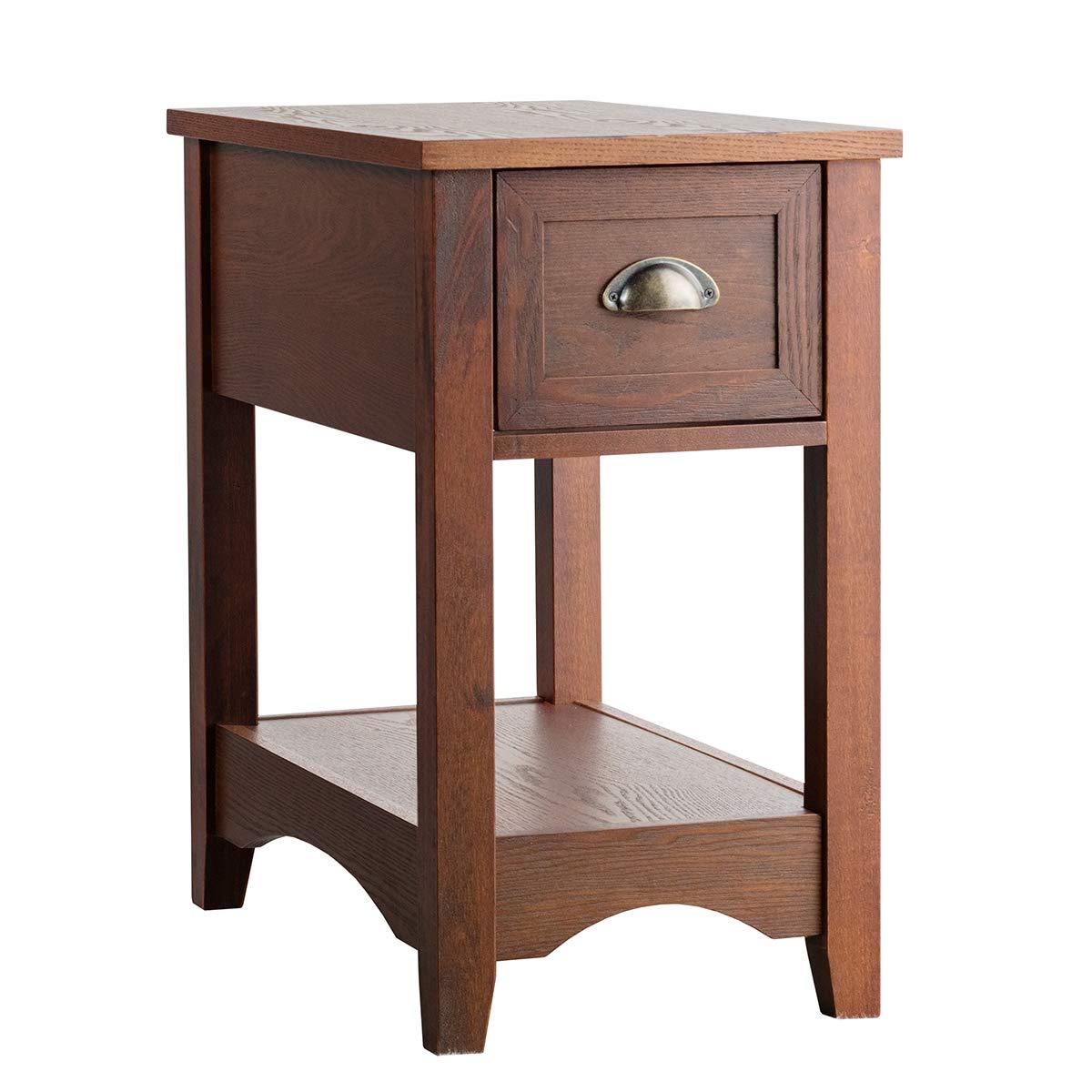 Chair Side End Table with Drawer - Giantexus