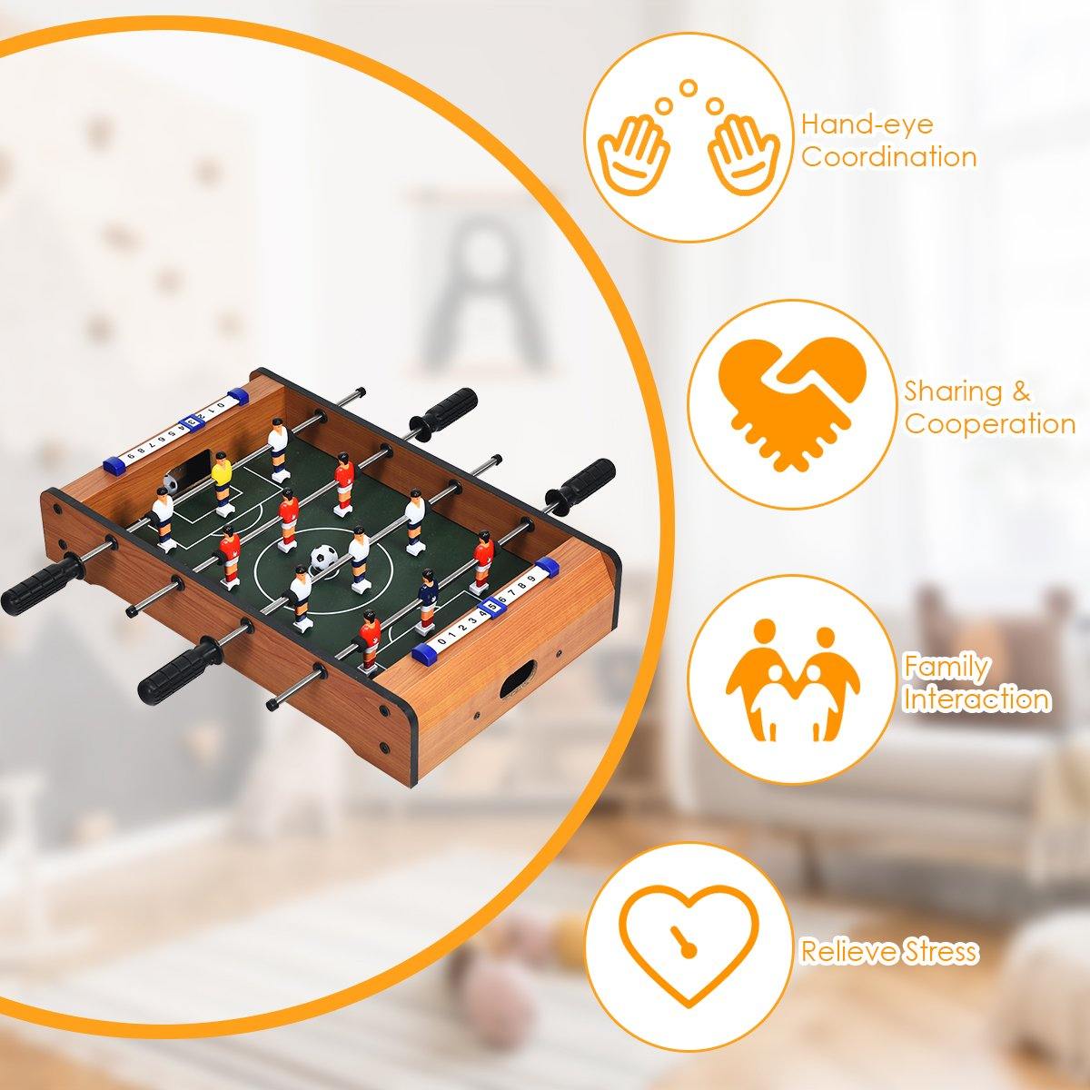 Giantex 20in Foosball Table , Mini Foosball Table Top w/ Score Keepers, 2 Balls - Giantexus