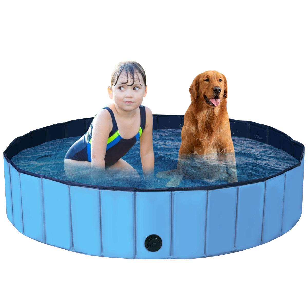 Giantex Foldable Pet Swimming Pool Dog Bath Pool with Anti-Slip Bottom