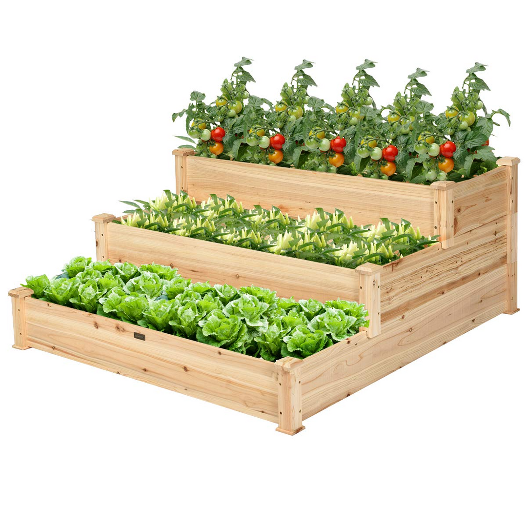 3 Tier Raised Garden Bed, 49'' x 49'' x 22"  (L x W x H)
