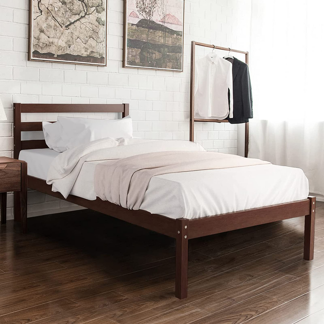 Giantex Wood Slat Support, No Spring Needed, Bed Mattress Foundation, Espresso (Twin)