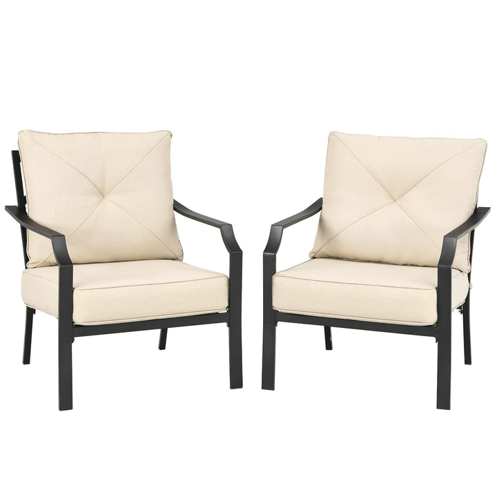 Giantex Bistro Dining Chairs Iron-Frame Lawn Chairs for Porch Backyard Garden Balcony