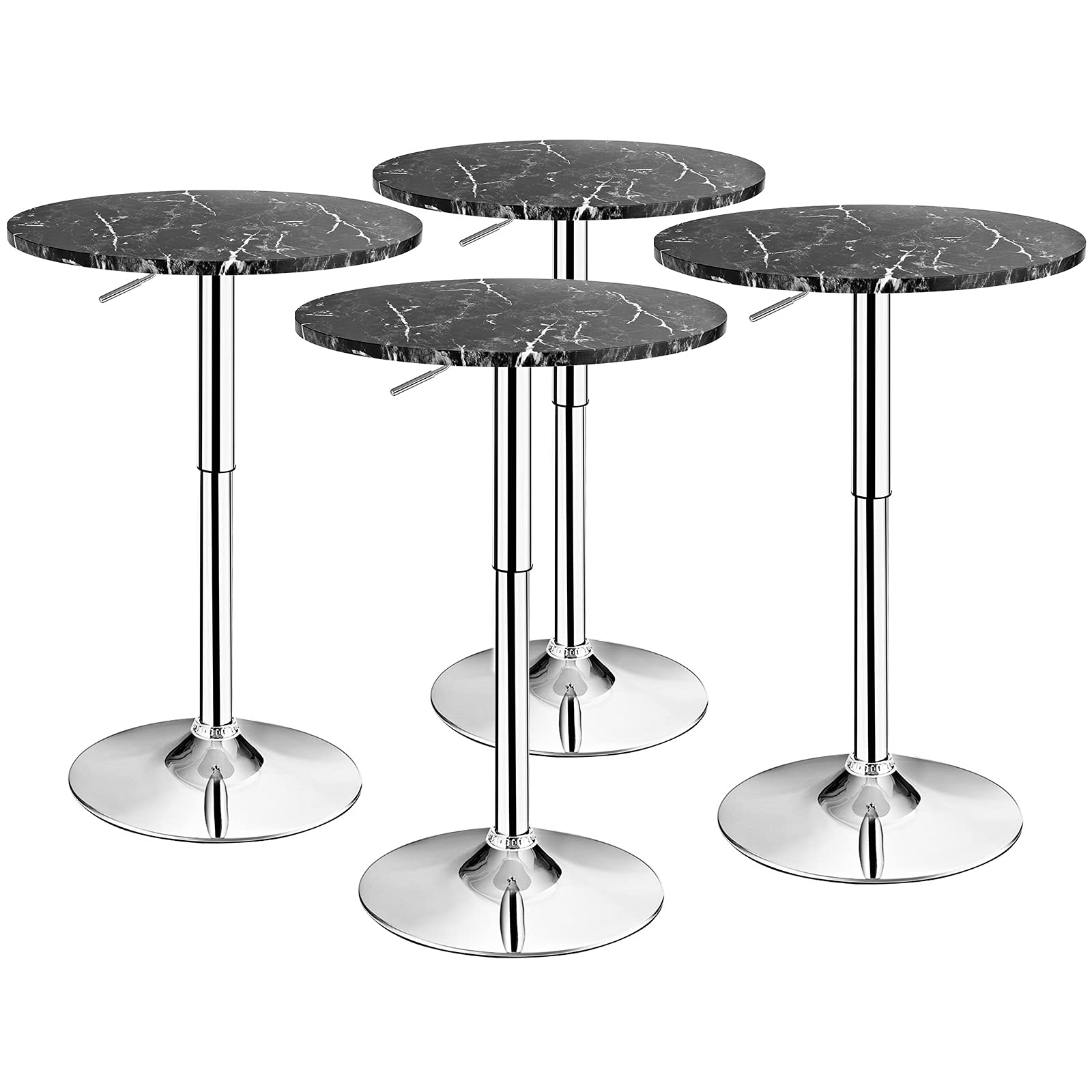 Giantex Round Pub Table Height Adjustable, 360 Degree Swivel Cocktail Pub Table, Office Bar Table