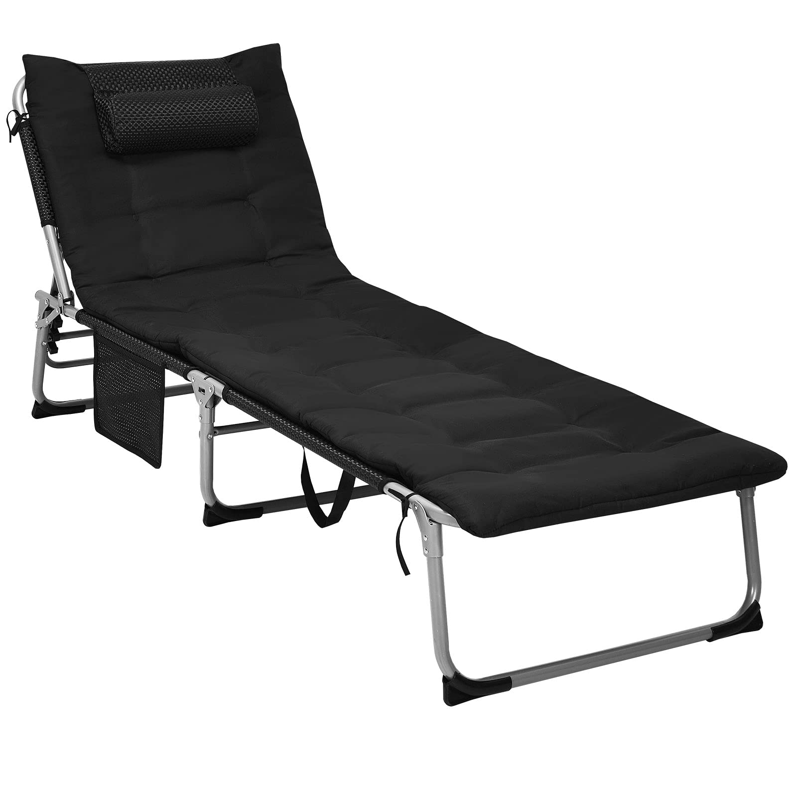 Giantex Lounge Chair Chaise Lounger, Beach Recliner with Mattress