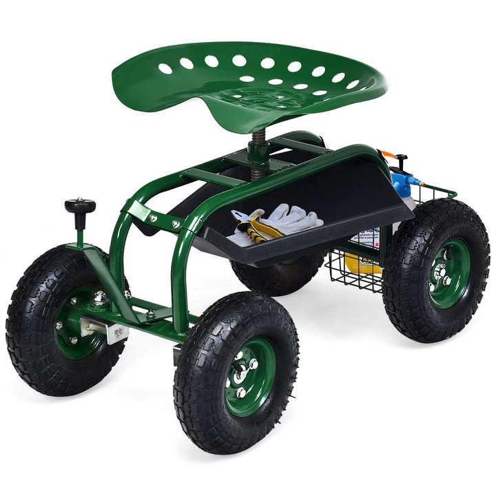 Giantex Mobile Garden Workseat, Lawn Wagon Cart