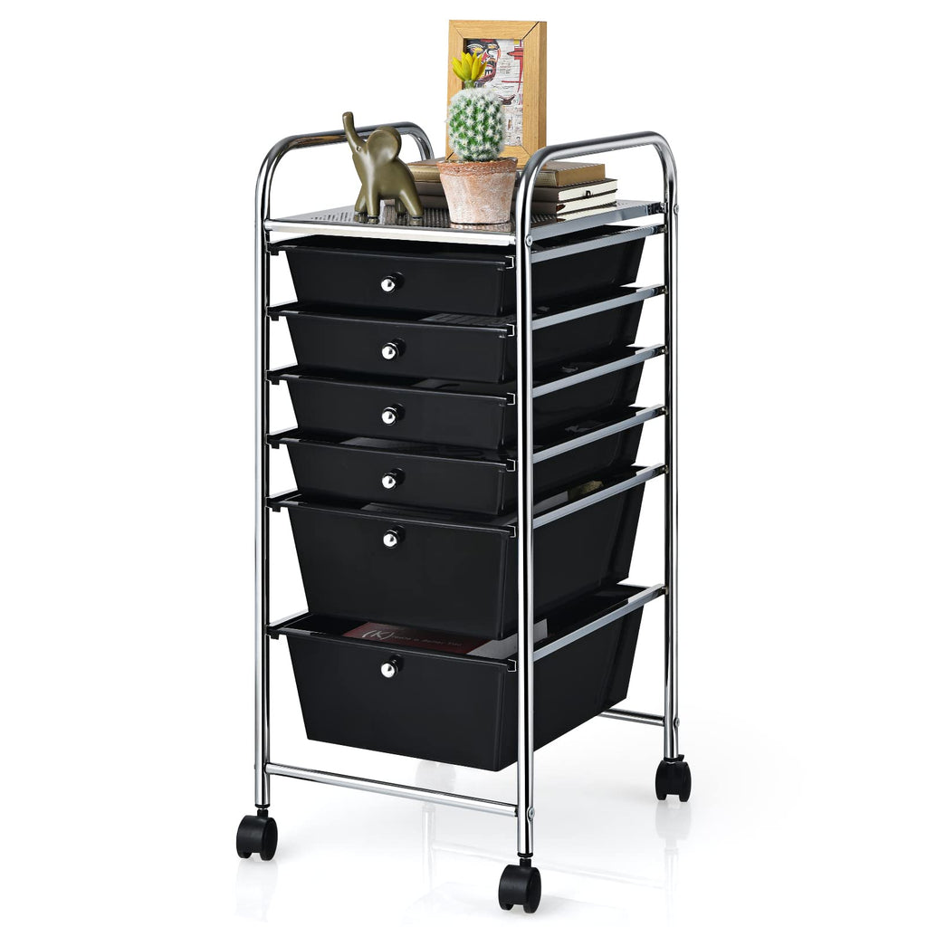  Giantex Rolling Cart with Drawers, Craft Organizer with  Wheels, 4 Drawer Storage Container Bins for Home School Office Scrapbook  Paper Tools : Office Products