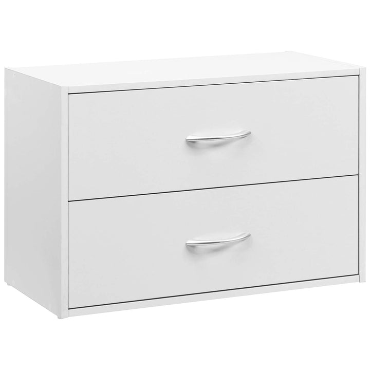 Giantex Dressers Stackable 2 Drawer Horiztonal Organizer W/Handles Dresser Tower, White