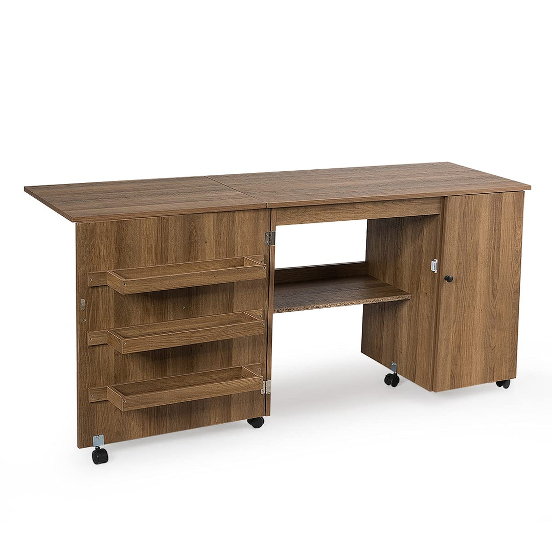 Giantex Folding Sewing Table, Large Sewing Craft Cart ( 62.5''x20''x29'')