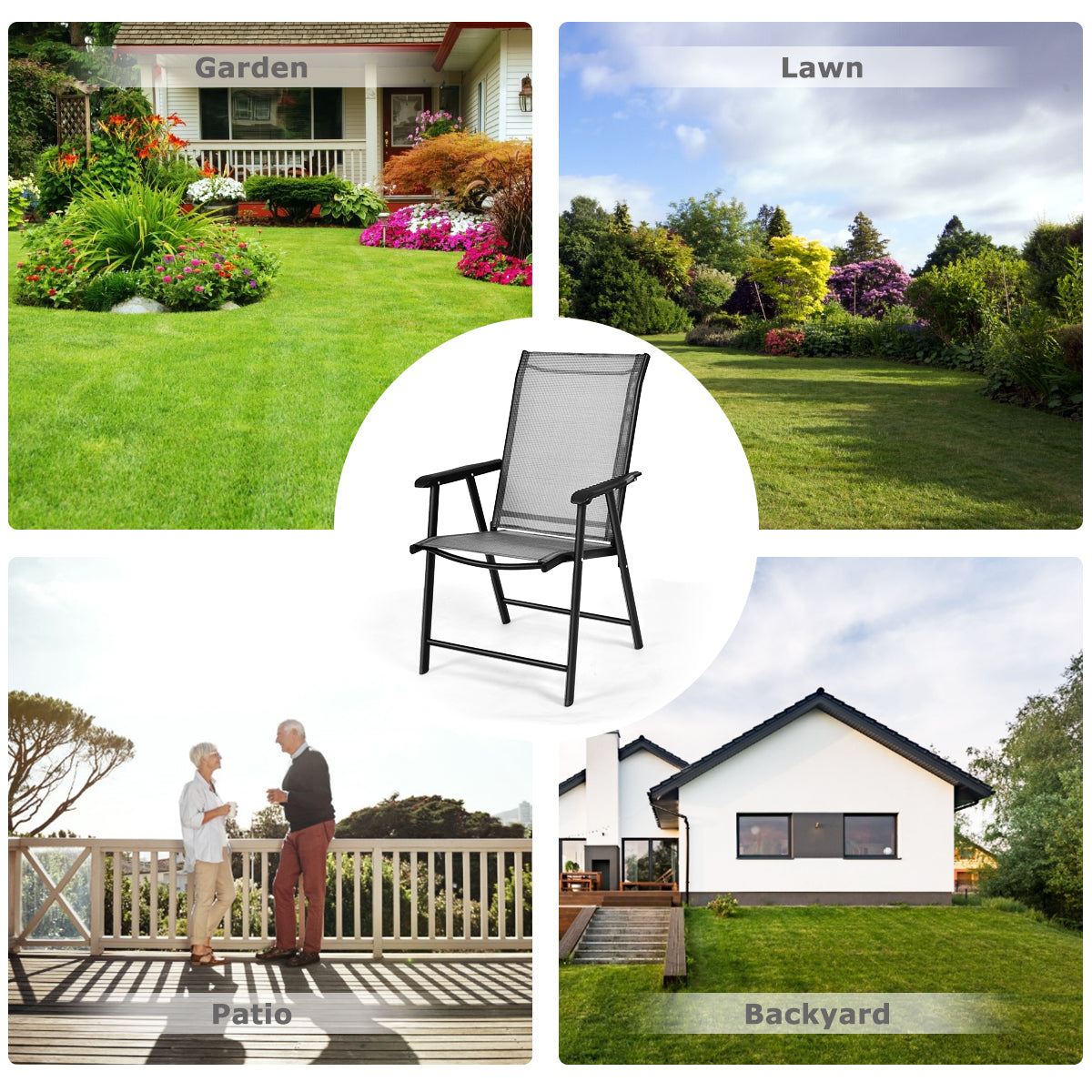 Giantex Patio Dining Chairs, Outdoor Chairs, Portable Folding Chairs