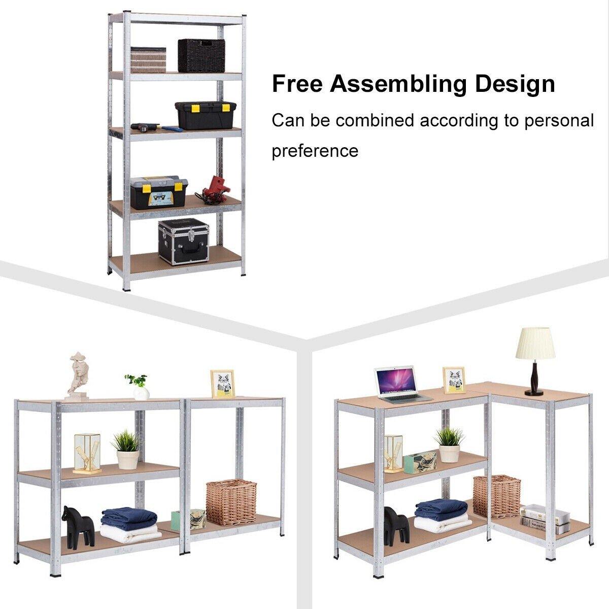 2 Pcs 5-Tier Storage Shelves, Garage Shelving Units - Giantexus
