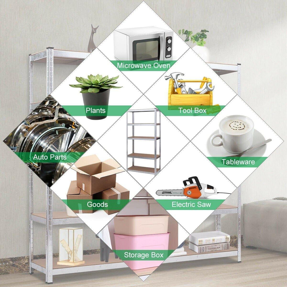2 Pcs 5-Tier Storage Shelves, Garage Shelving Units - Giantexus