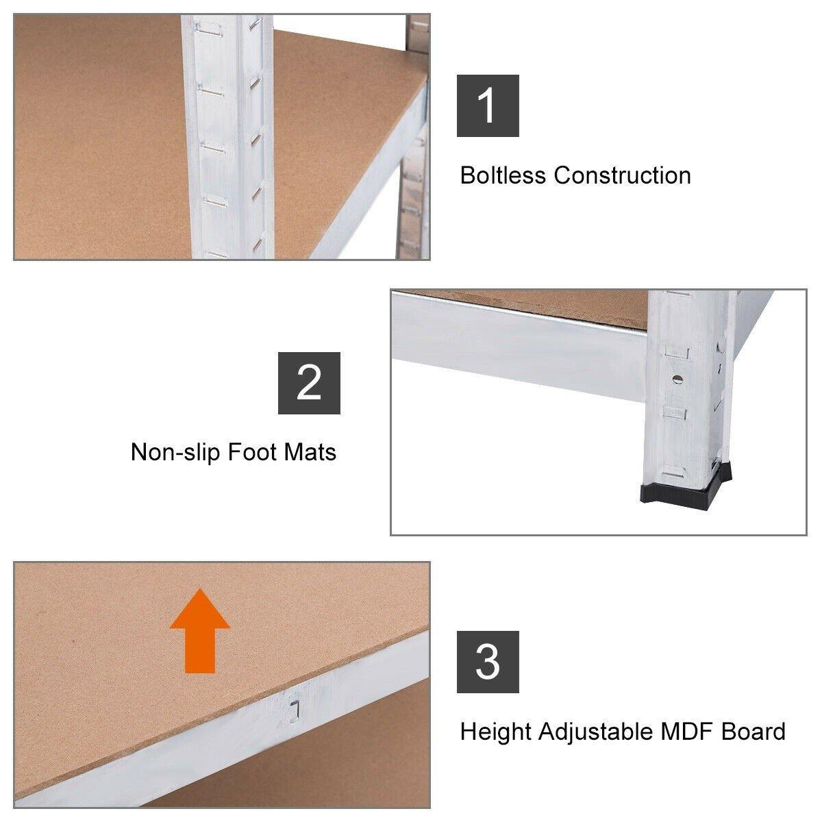 2 Pcs 5-Tier Storage Shelves, Garage Shelving Units - Giantexus