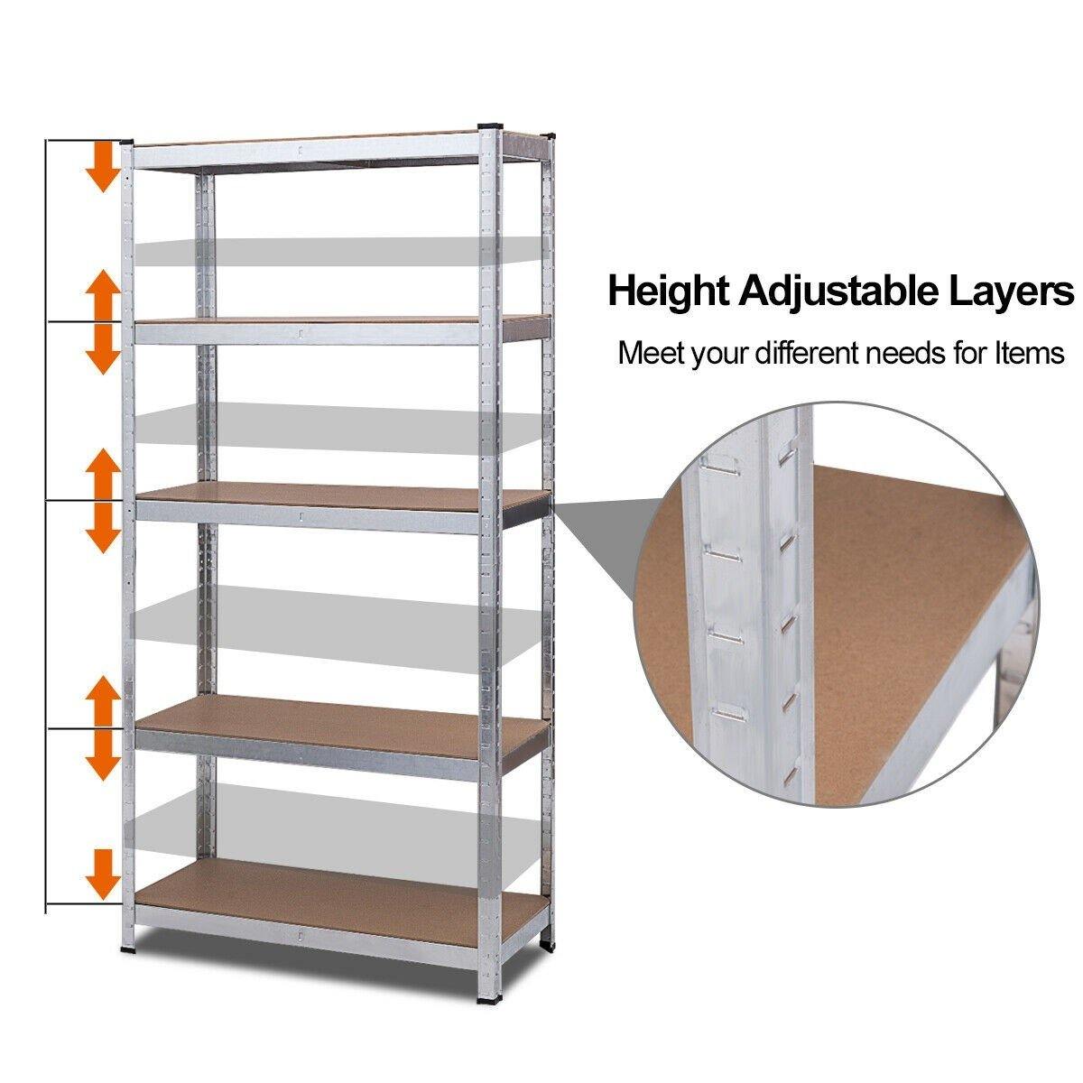 2 Pcs 5-Tier Storage Shelves, Garage Shelving Units - Giantexus