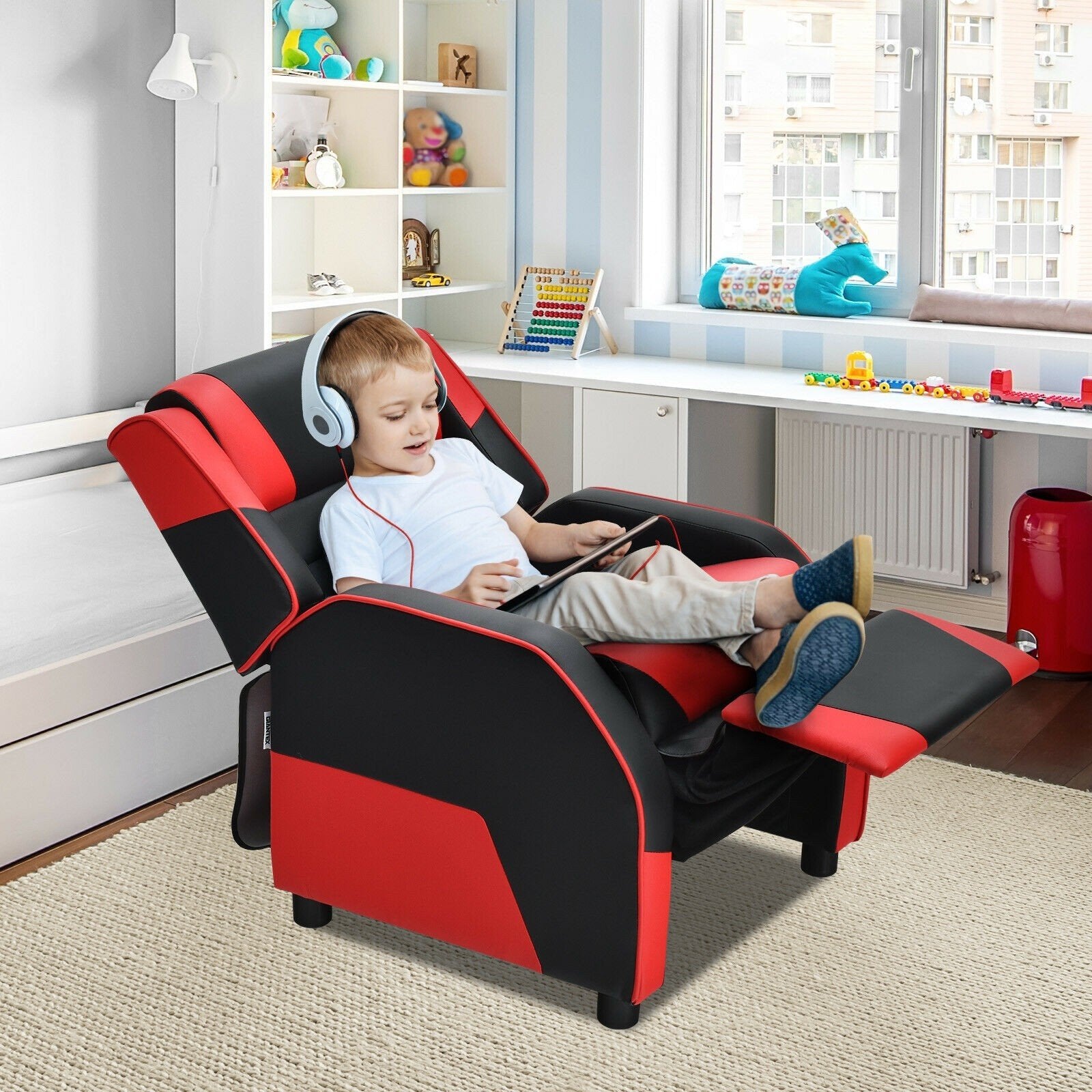 Ergonomic PU Leather Armchair - Giantex