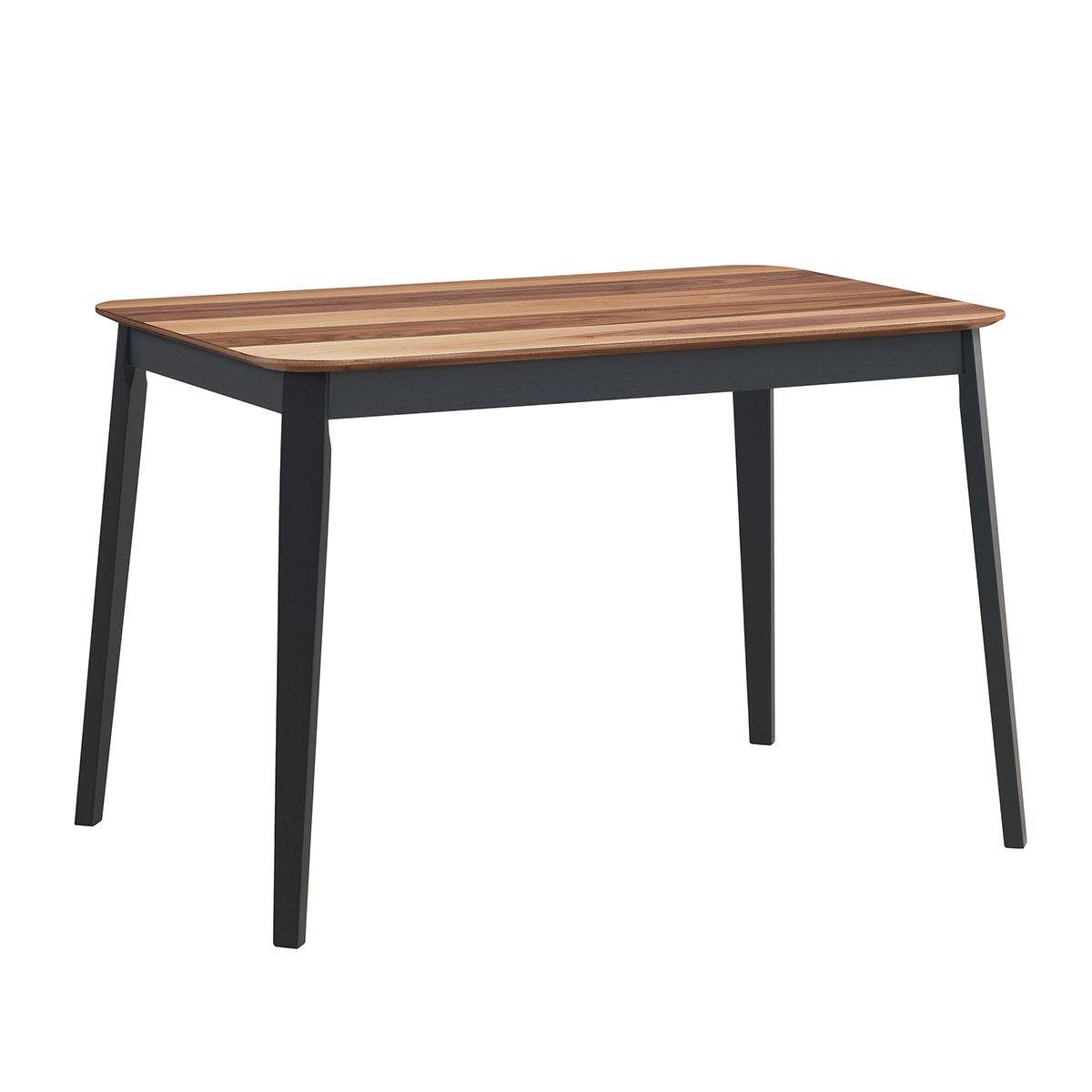 Wood Dining Table, Rectangular Kitchen Table (Walnut & Black) - Giantexus