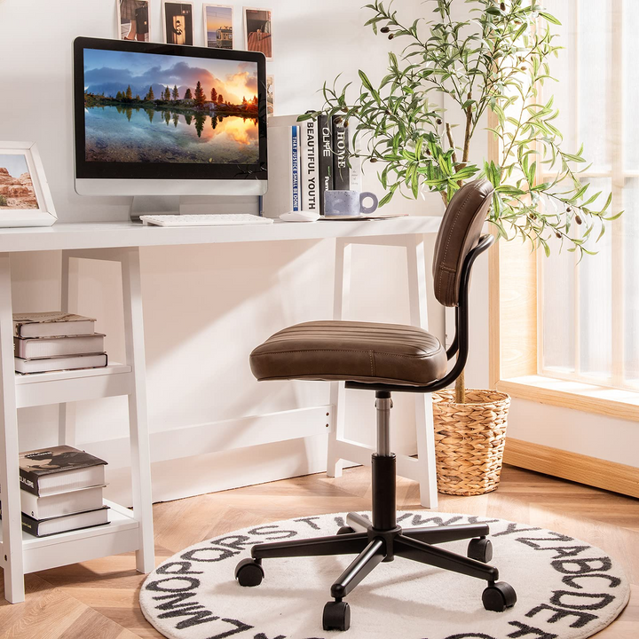 Retro Swivel Rolling Task Chair - Giantex