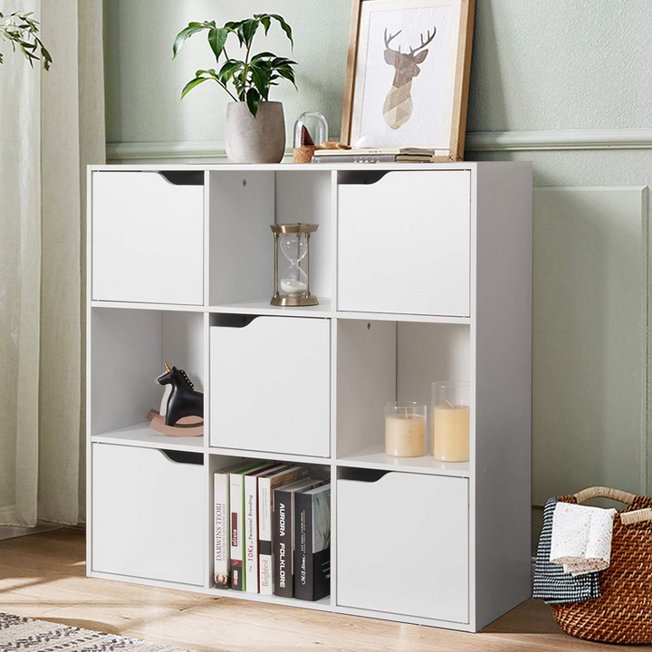 Giantex 9-Cube Storage Organizer, Storage Cabinet with 4 Open Cubes and 5 Cabinets