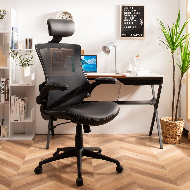 Giantex High Back Office Chair w/Flip up Armrest