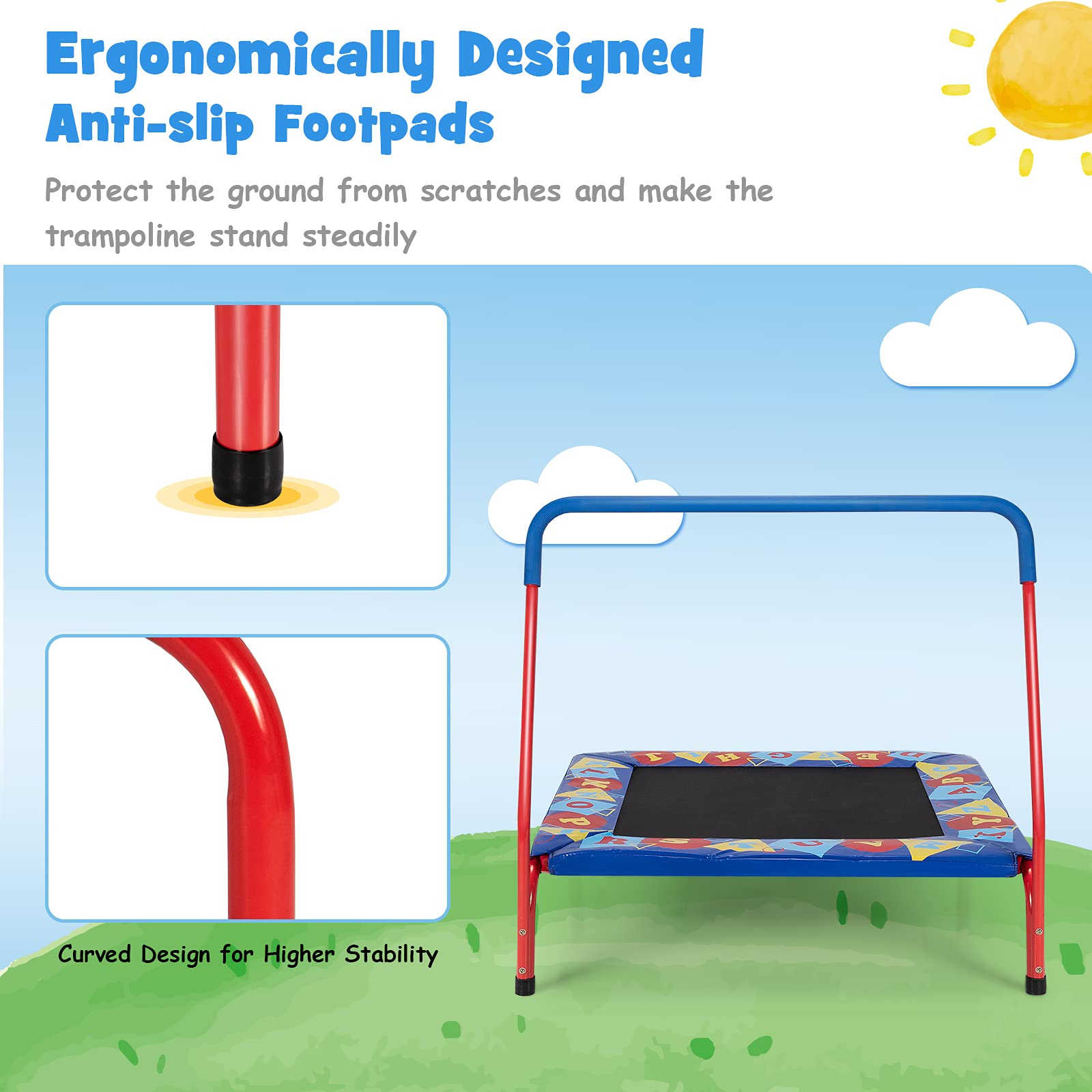 ASTM Approved Square Workout Rebounder Trampoline with Safety Padded Cover