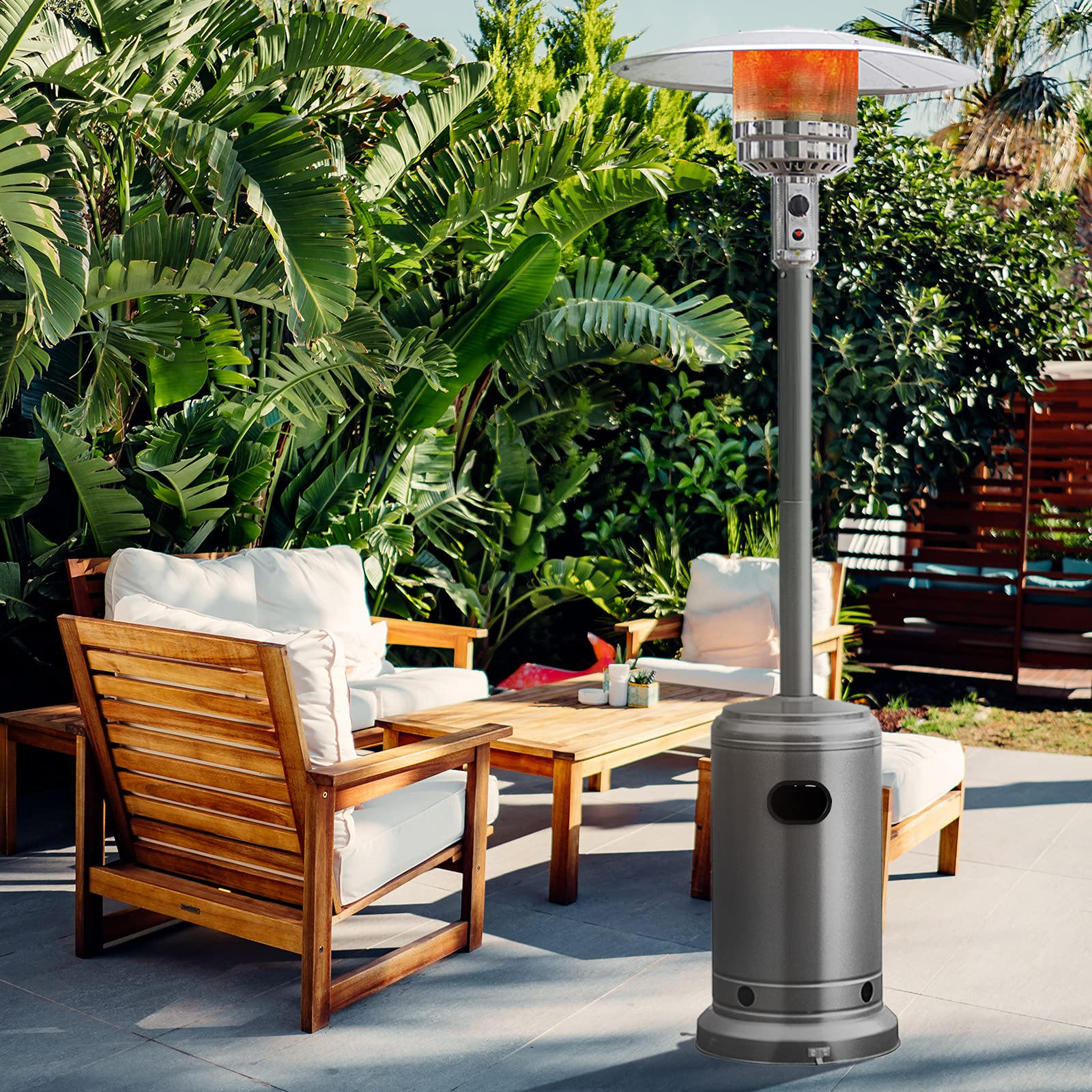 Giantex Patio Heaters for Outdoor Use, 48000 BTU Propane Outdoor Heaters with Wheels