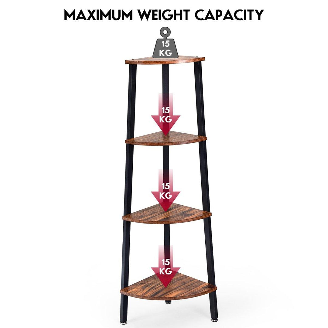 4-Tier Corner Shelf Industrial Multipurpose Bookcase - Giantexus