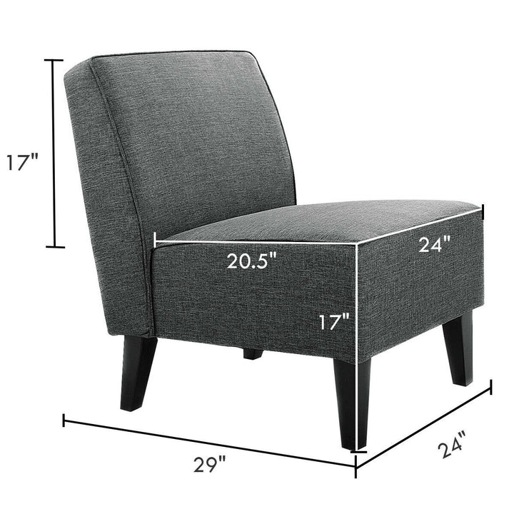 Thick Armless Accent Chair, Fabric Upholstered Slipper Chair - Giantexus