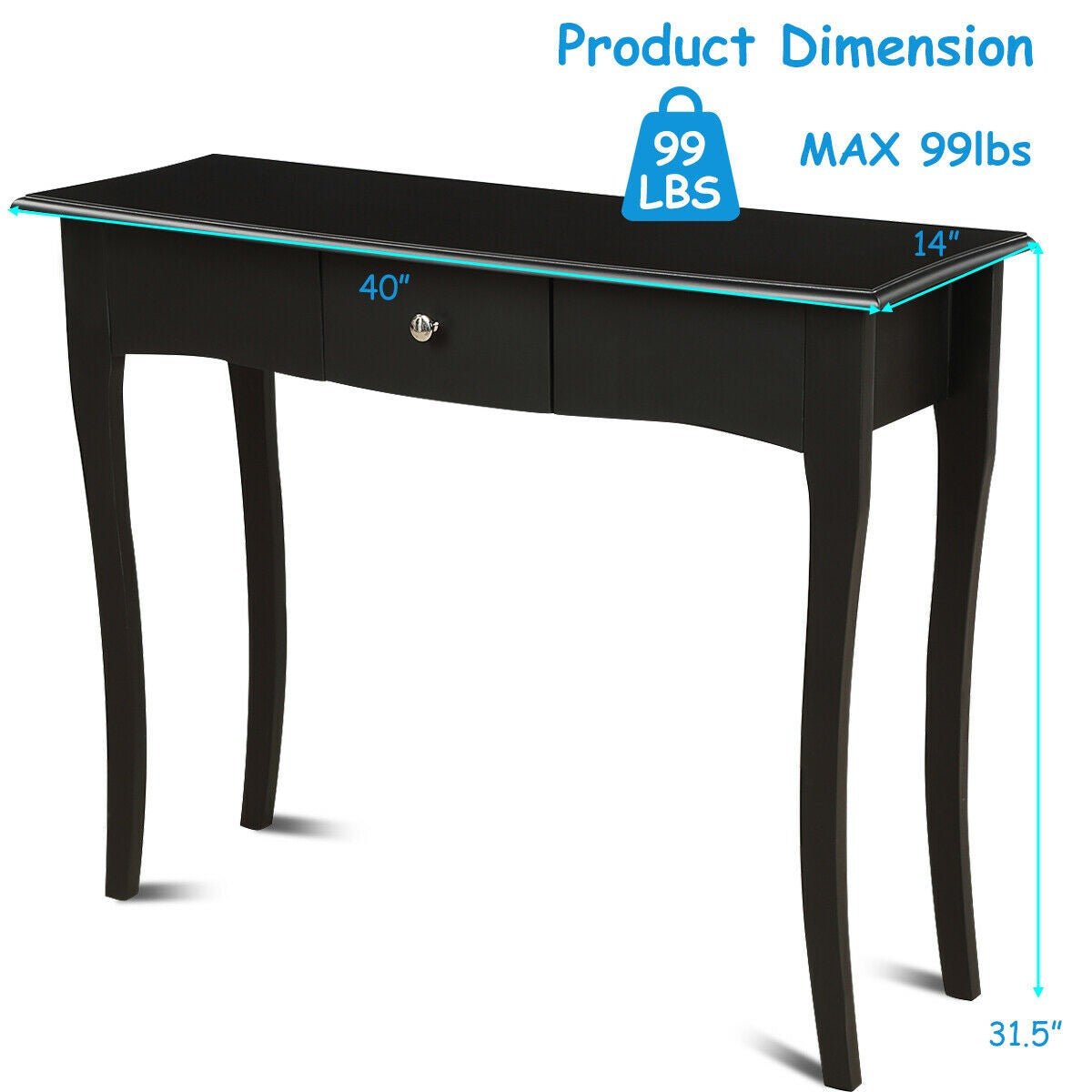 40 x 14 x 31.5 Inch Entryway Sofa Table - Giantexus