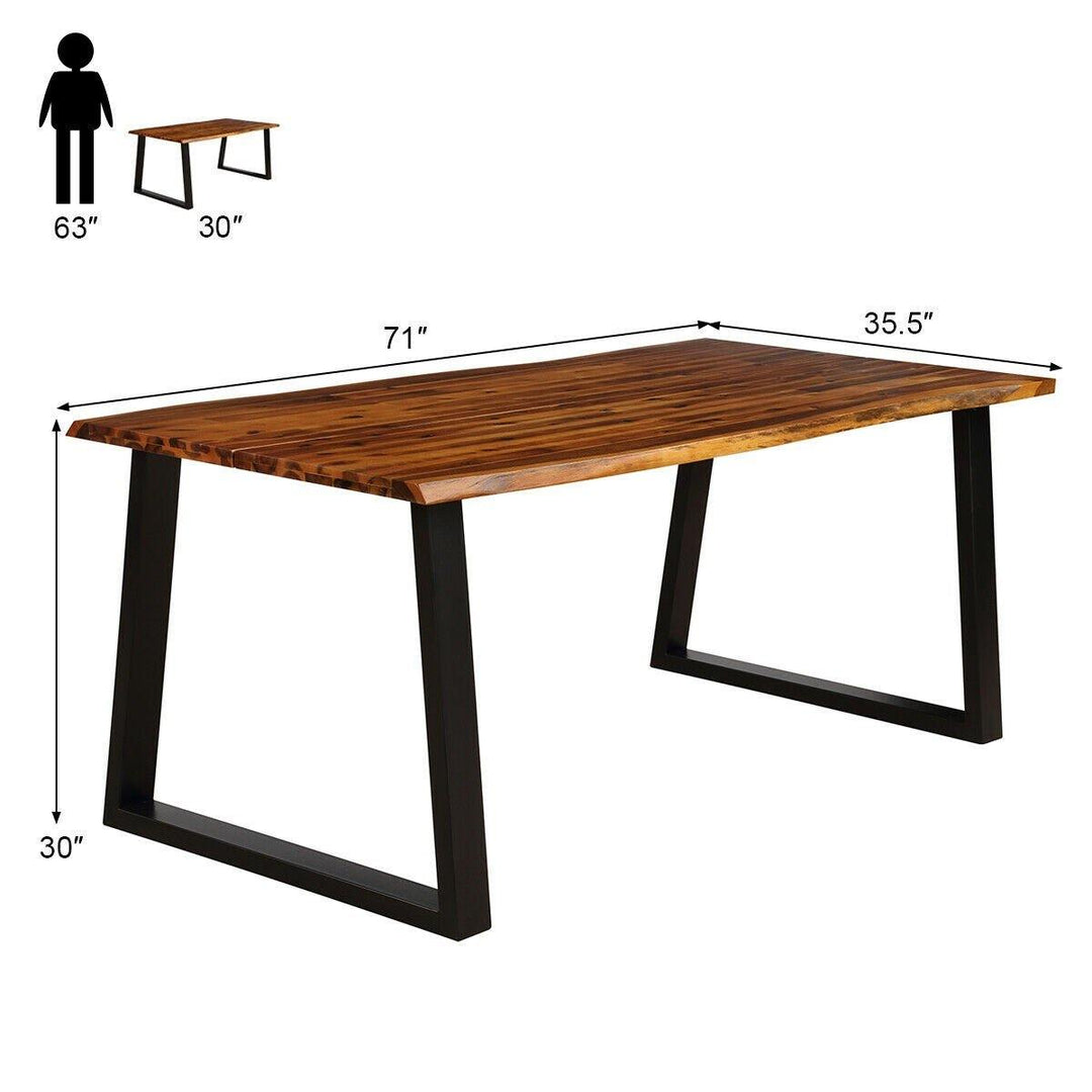 Rectangular Acacia Wood Dining Table Rustic Indoor &Outdoor Furniture - Giantexus
