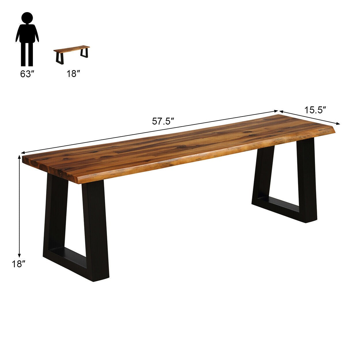 Giantex Wooden Dining Bench Seating
